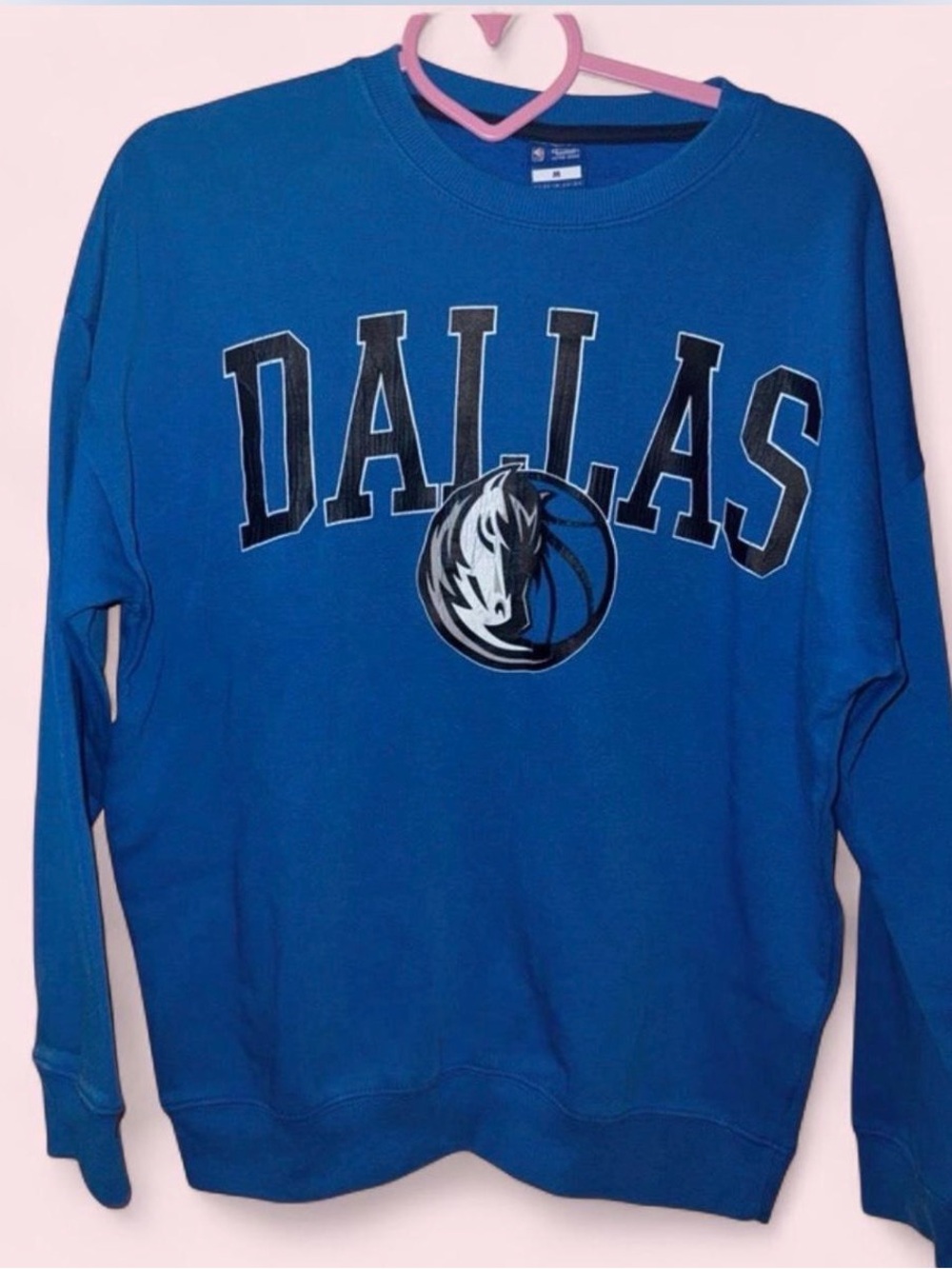 NBA Dallas Crewneck Sweatshirt - Royal Blue with Black & White Logo